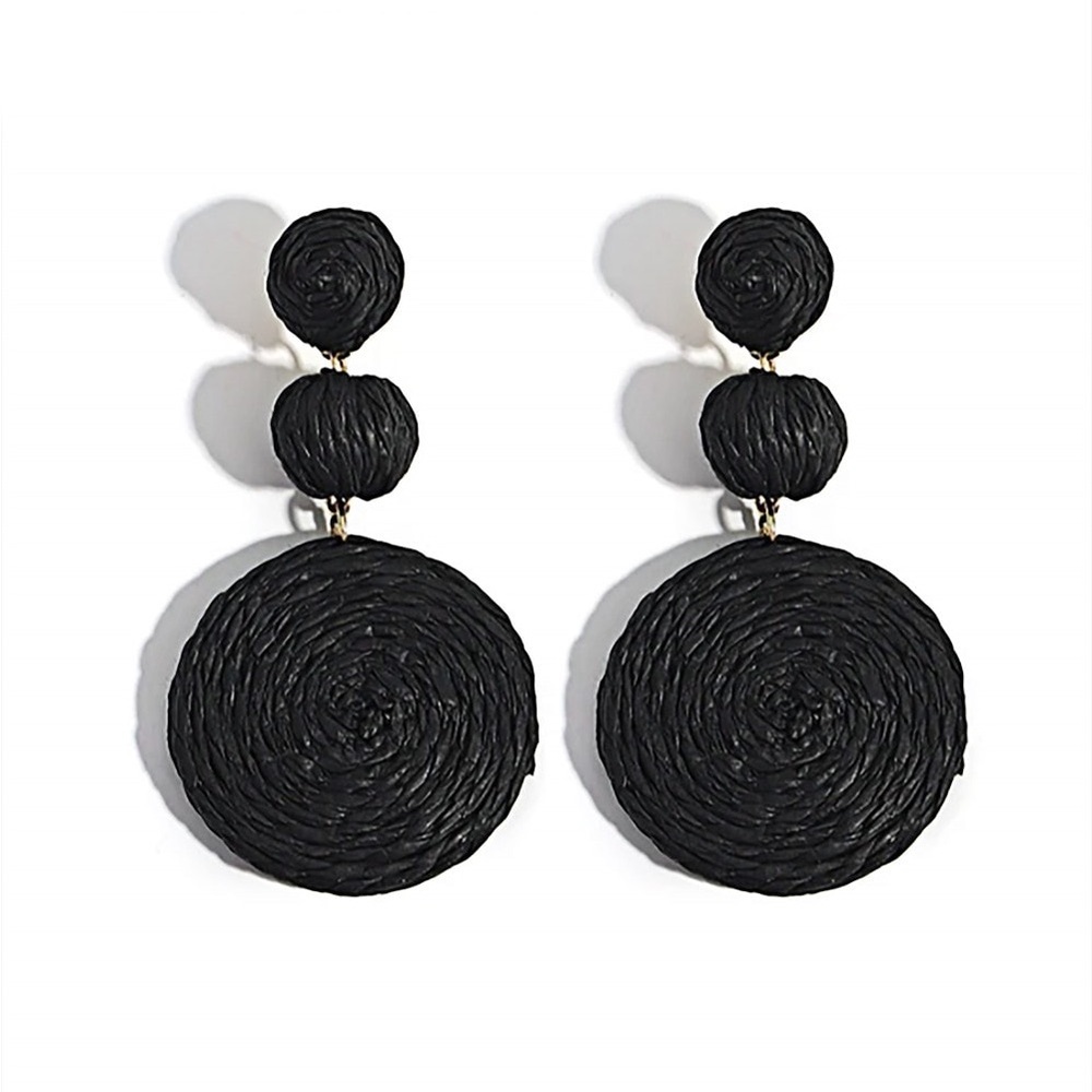 Tuckernuck Black Raffia Lantern Earrings